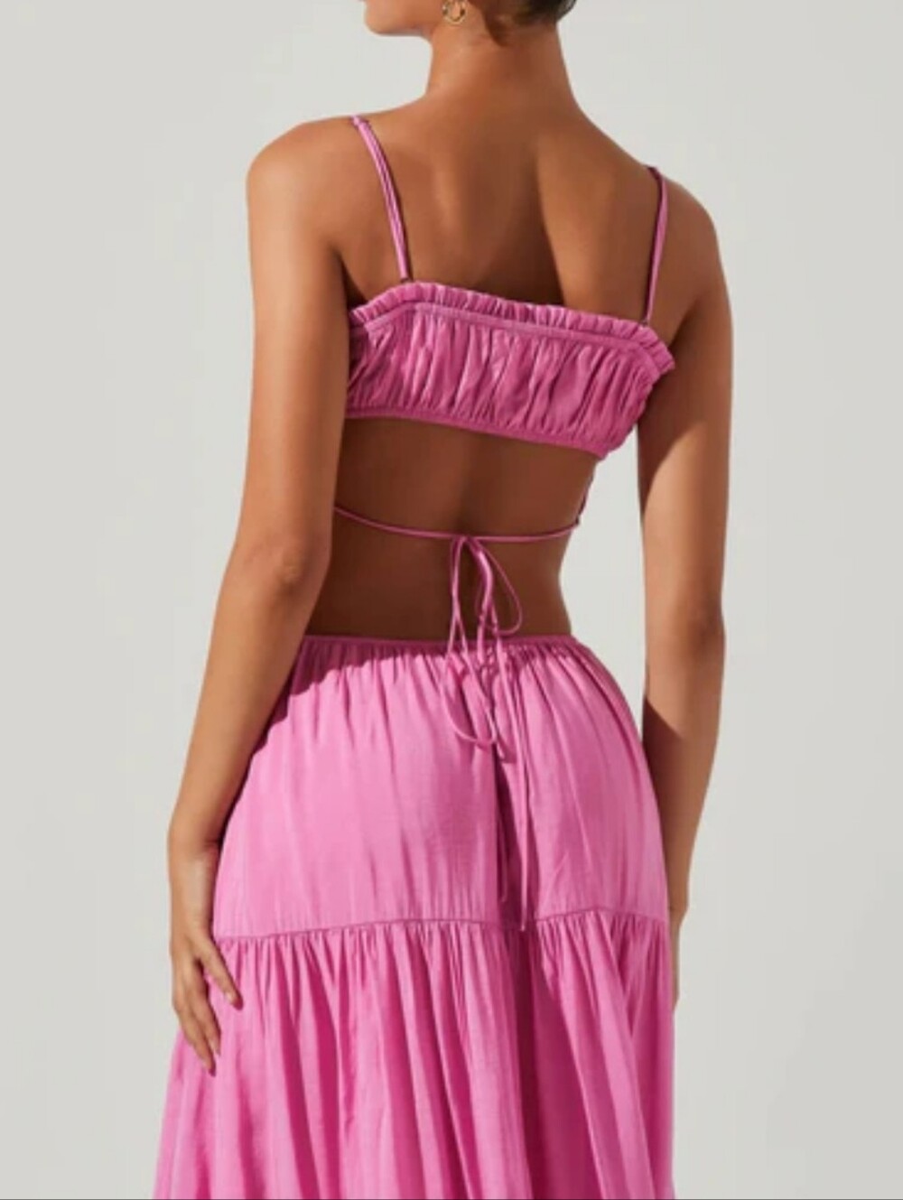 ASTR the Label Odina Smocked Cutout Tiered Maxi Dress NWT Size S - Picture 4 of 8